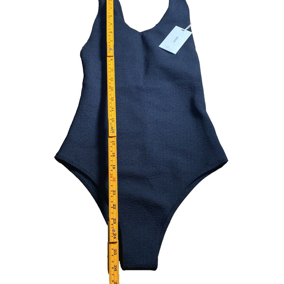 Mikoh Women Napuka Scoop Back One Piece Texture Ribbed Swimsuit Black Small $234 - Picture 3 of 7